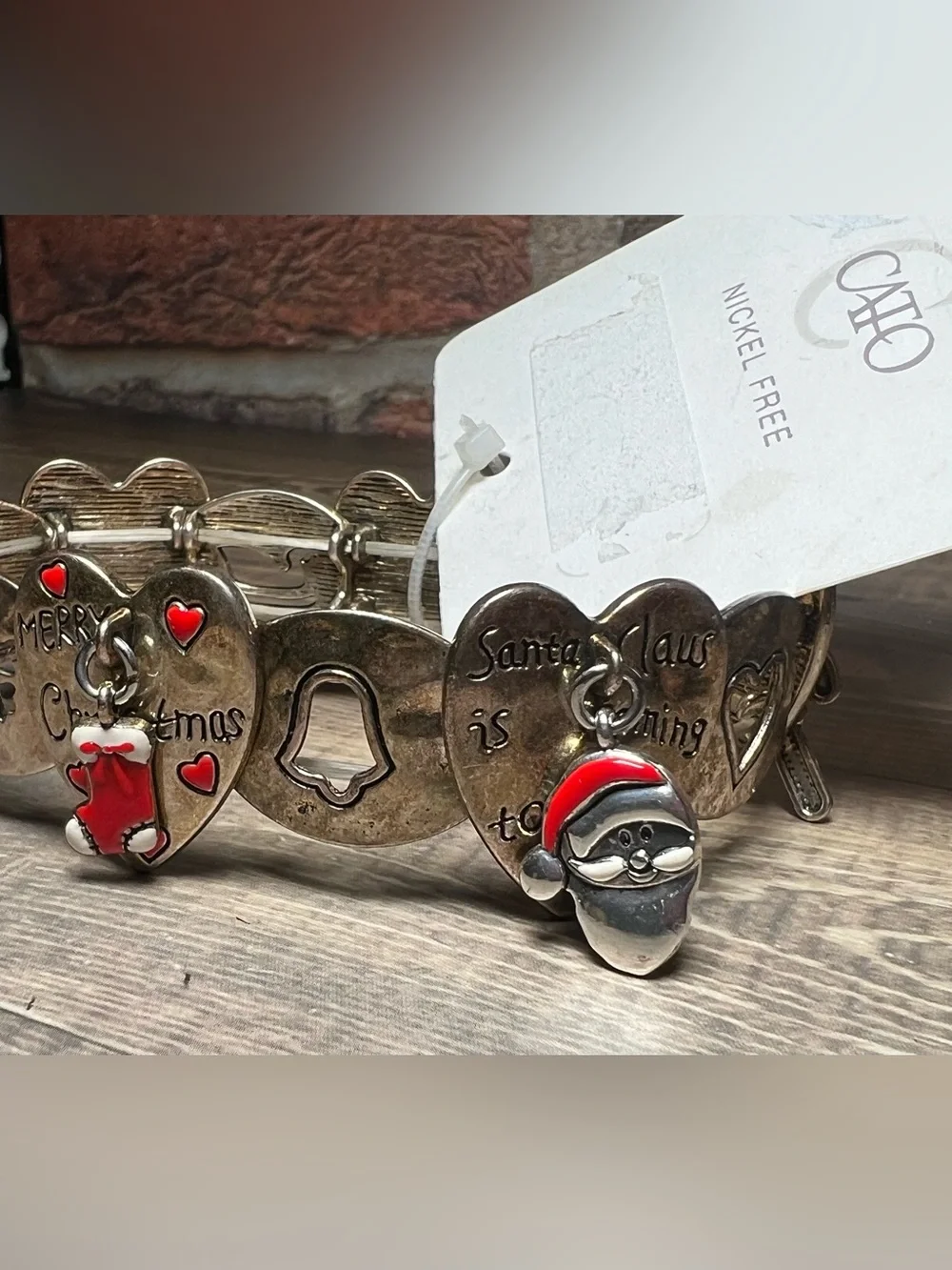 Christmas Silver-Tone Charm Bracelet